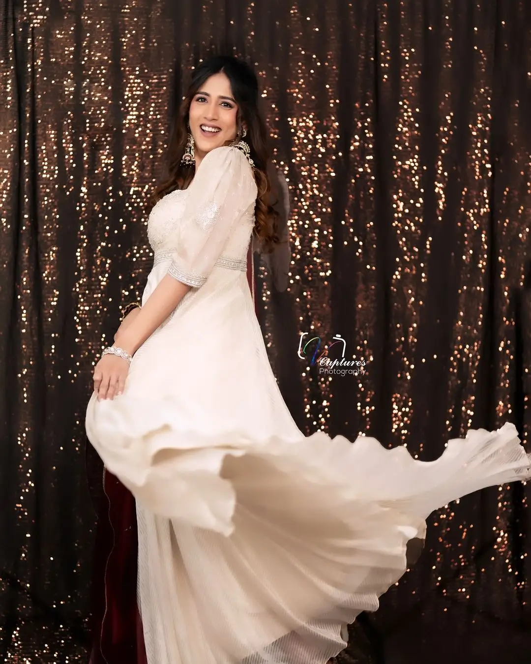 Hyderabad Actress Chandini Chowdary In Beautiful White Gown